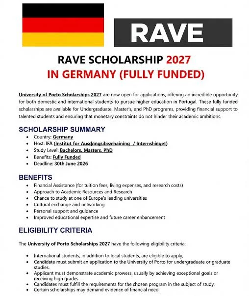 2027 RAVE Scholarship in Germany