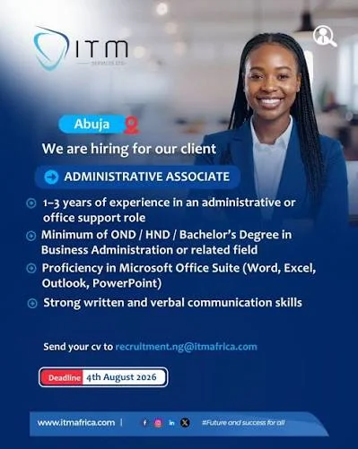 Apply Now: Administrative Associate & Delivery Rider Recruitment at ITM Services Limited
