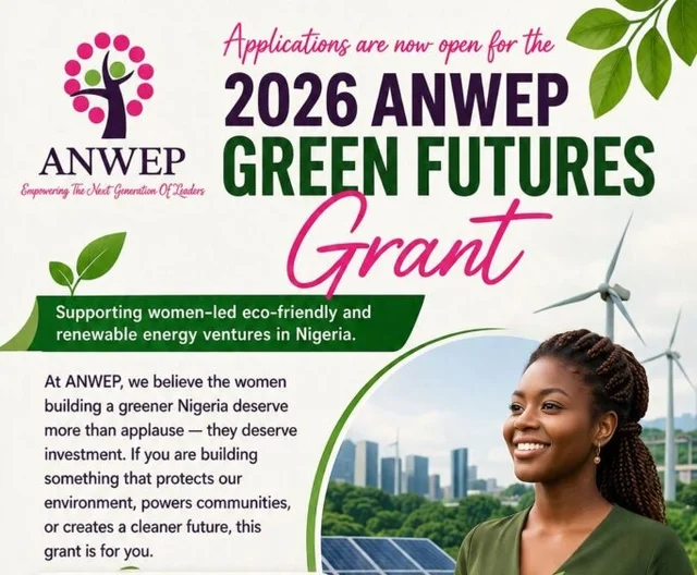 ANWEP Green Futures Grant 2026 for Women-Led Eco-Friendly & Renewable Energy Businesses | ₦1 Million Grant