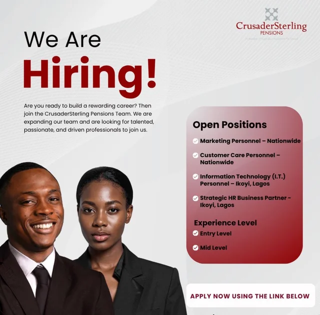 Apply for CrusaderSterling Pensions Recruitment 2026