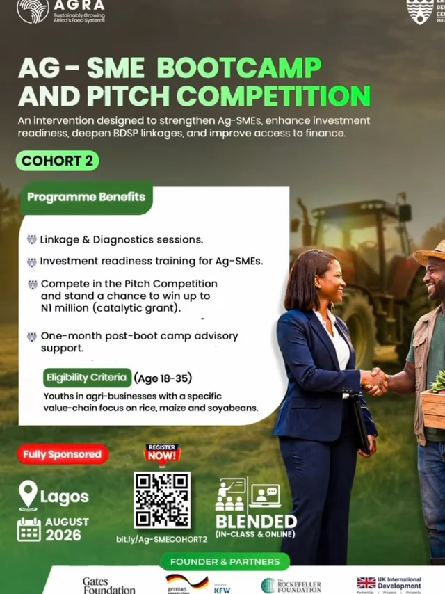 Apply for the Fully Sponsored AG-SME Bootcamp & Pitch Competition Cohort 2