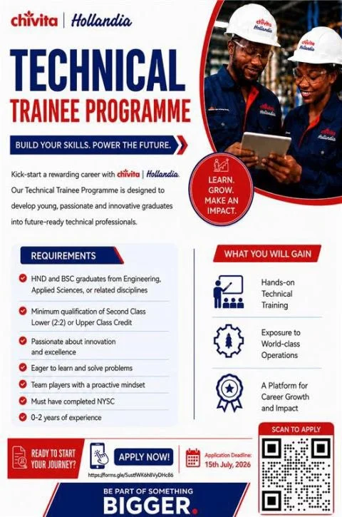 Apply Now for the Chivita | Hollandia Technical Trainee Programme 2026