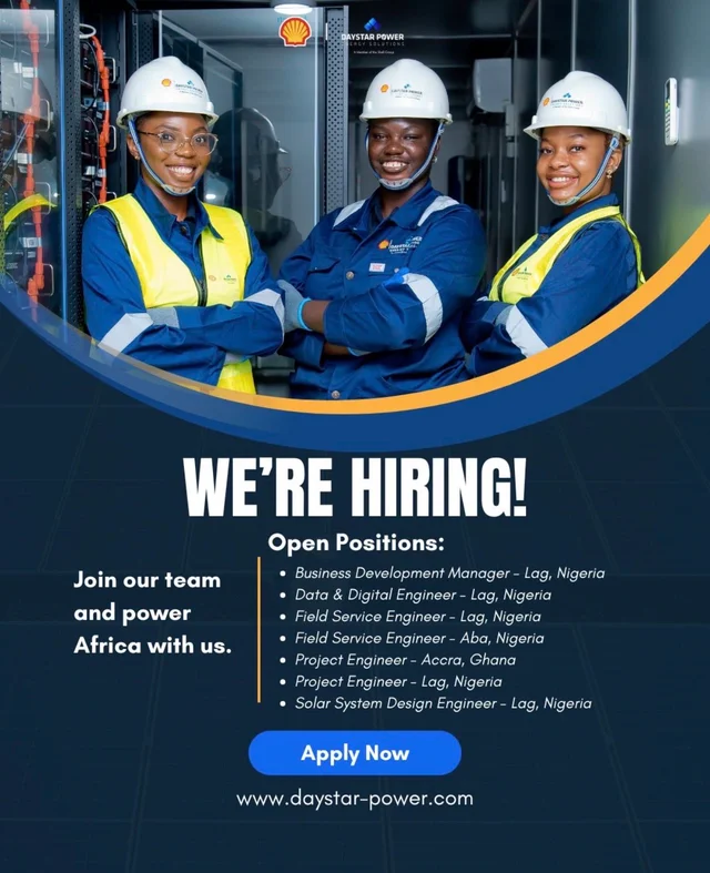 Career Opportunities 2026 at Daystar Power