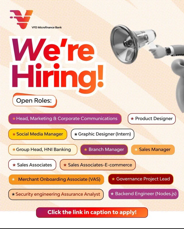 Career Opportunities at VFD Microfinance Bank 2026