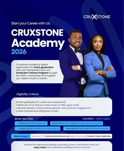 Cruxstone Development and Investment Graduate Trainee Programme 2026 | Apply Now