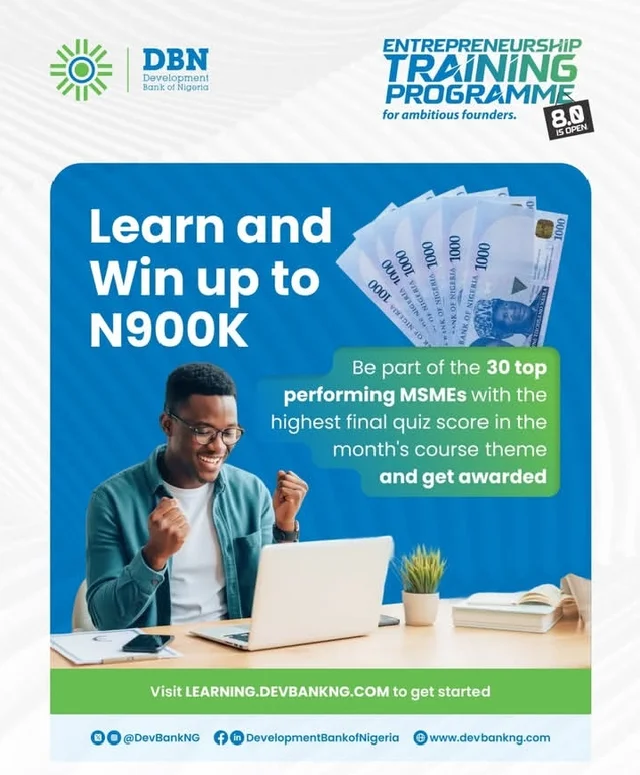Development Bank of Nigeria (DBN) Entrepreneurship Training Programme (ETP) 8.0