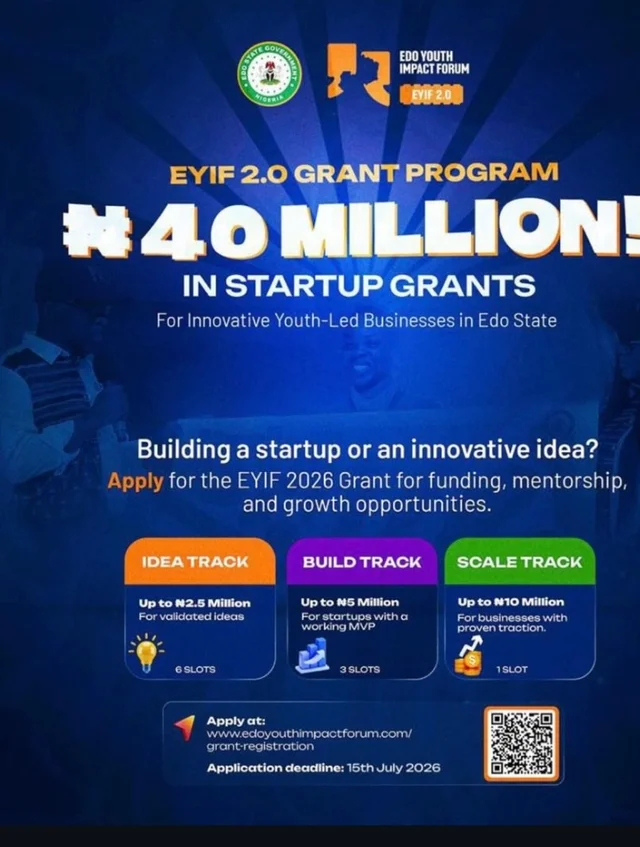 Edo Youth Impact Forum (EYIF) 2.0 Grant Program 2026 | Win Up to ₦10 Million in Startup Grants