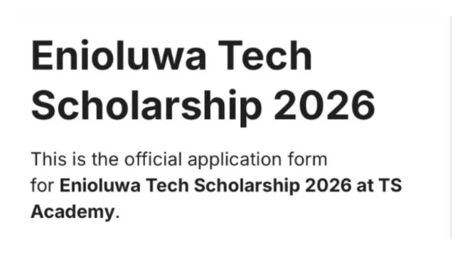 Enioluwa Tech Scholarship For Nigerians 2026 | Fully Sponsored