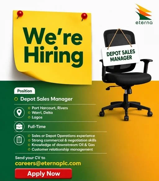 Eterna Plc Depot Sales Manager Recruitment 2026 | Apply Now