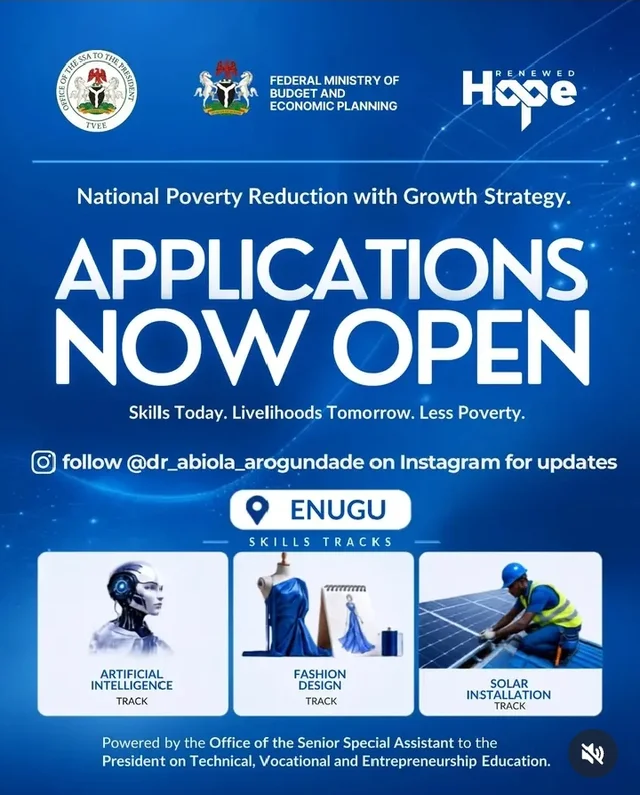 Federal Government NPRGS Technical & Vocational Upskilling Training Enugu