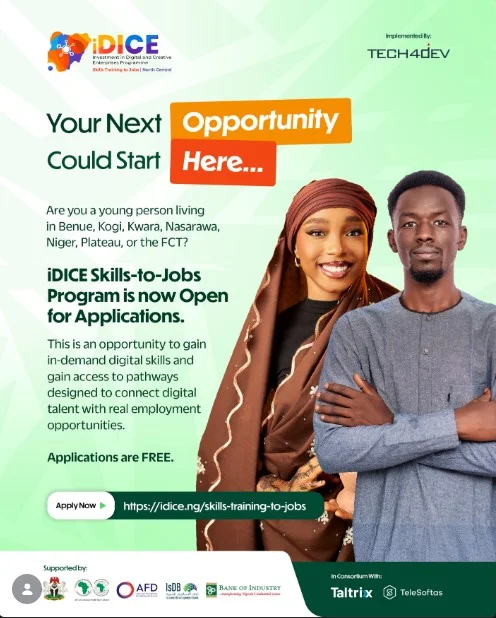 FG/ iDICE Skills-to-Jobs Program 2026 for 300,000 Young Nigerians