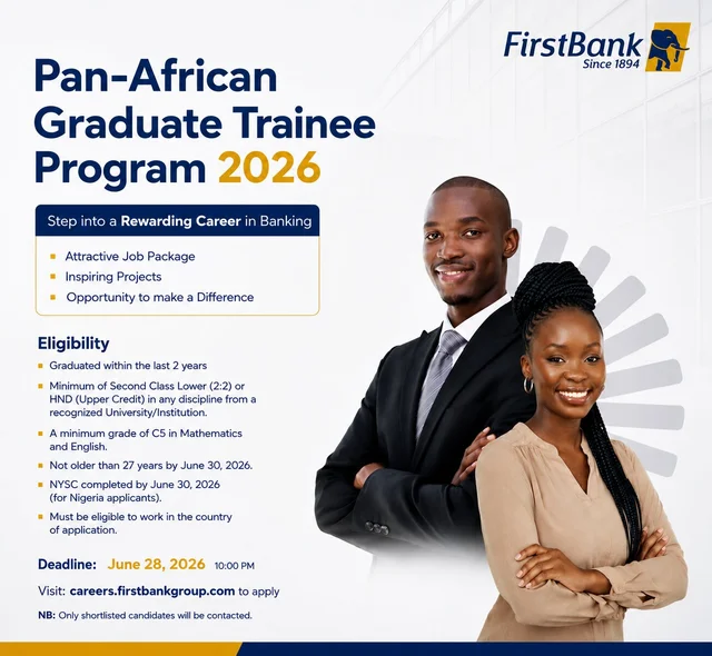 FirstBank Pan-African Graduate Trainee Program 2026