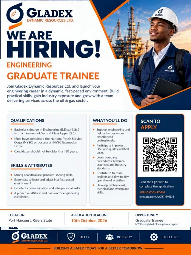 Gladex Dynamic Resources Ltd Engineering Graduate Trainee Program 2026