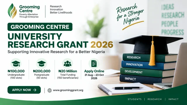 Grooming Centre University Research Grant 2026 for Undergraduates and Postgraduates
