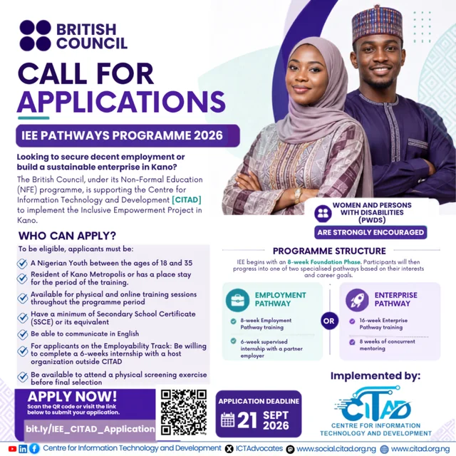 Inclusive Economic Empowerment (IEE) Pathways Programme 2026 | Skills Training and Employment Opportunities