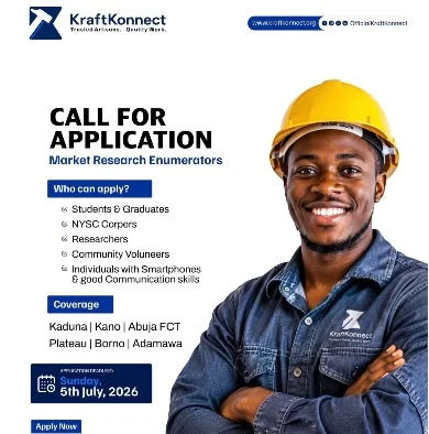 KraftKonnect Market Research Enumerator Recruitment 2026 | Apply Now