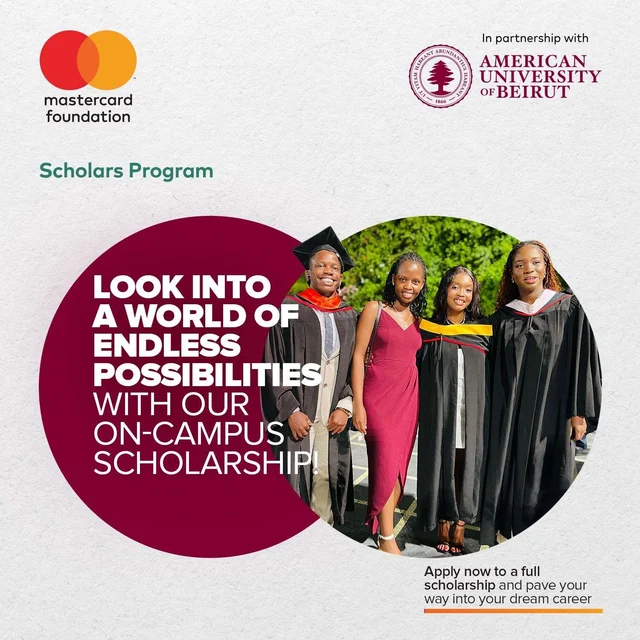Mastercard Foundation Scholarship at American University of Beirut (AUB) 2026/2027
