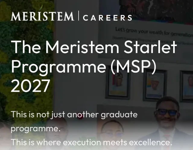 Meristem Starlet Programme (MSP) 2027 for Graduates & Early-Career Professionals | Apply Now