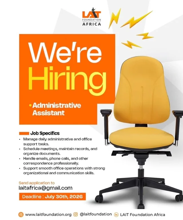 Remote Administrative Assistant Needed at LAIT Foundation Africa