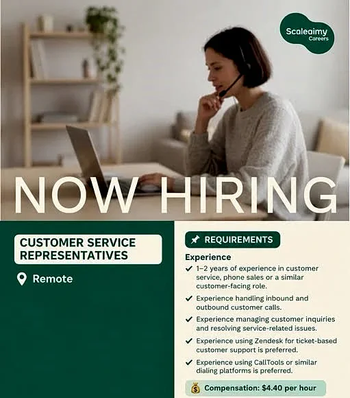 Remote Customer Service Representative Jobs at Scale Army Careers