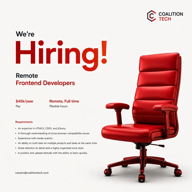 Remote Frontend Developers Needed at Coalition Technologies