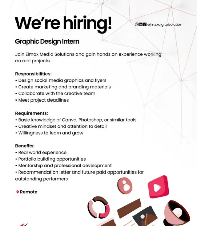 Remote Graphics Design Interns Needed at Elmax Media