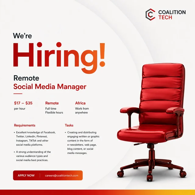 Remote Social Media Manager Needed at Coalition Tech