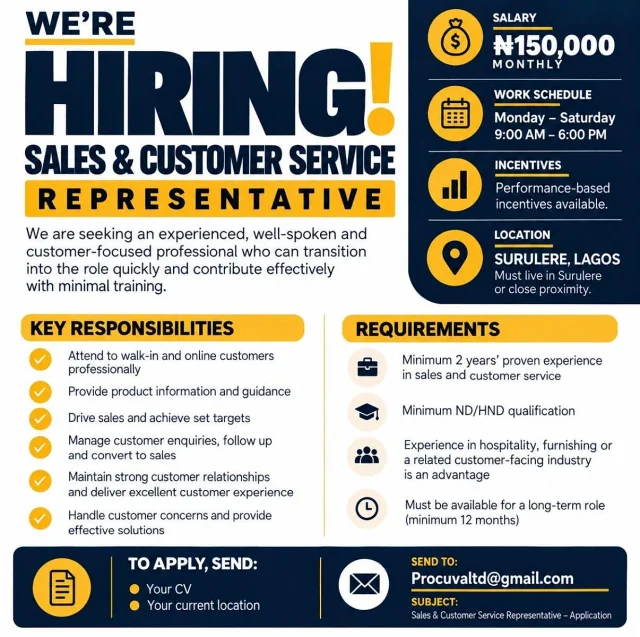 Sales and Customer Service Representative at Procuva ltd