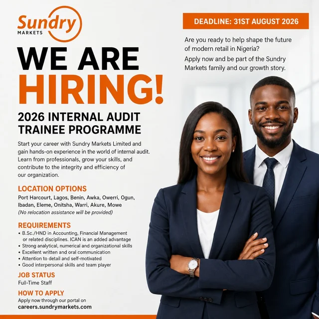 Sundry Markets Internal Audit Graduate Trainee Program 2026