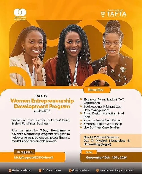 TAFTA x Mastercard Foundation Women Entrepreneurship Development Program (WEDP) 2026