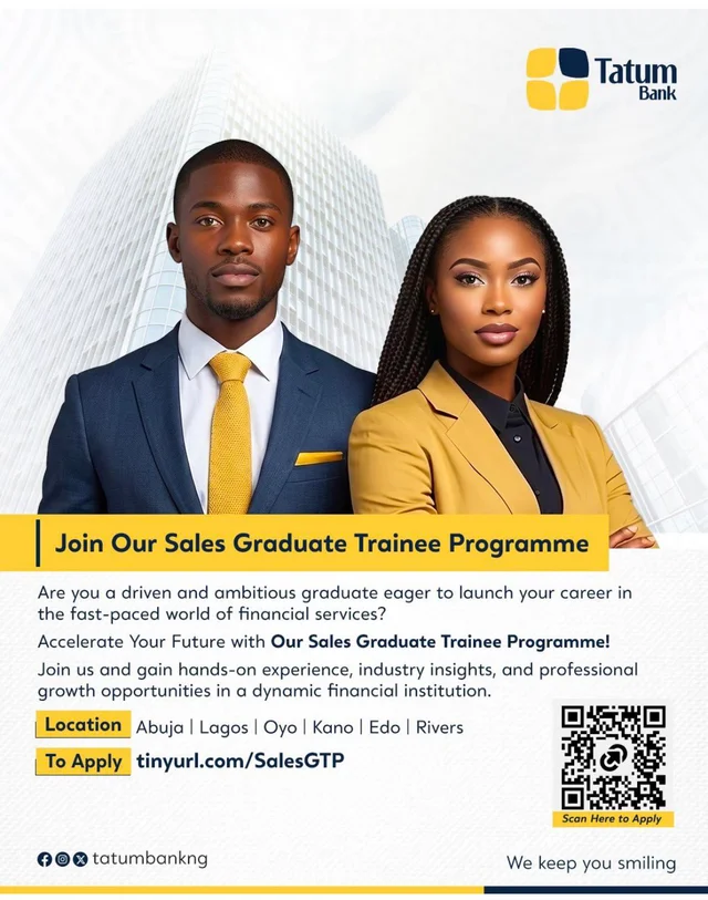 Tatum Bank Sales Graduate Trainee Programme 2026