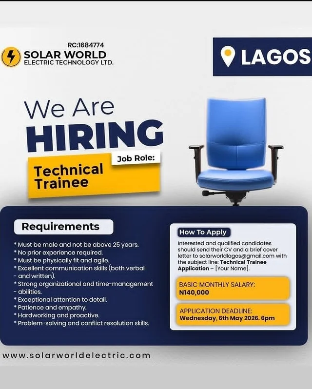 Technical Trainee Program 2026 at Solar World Electric Technology Ltd