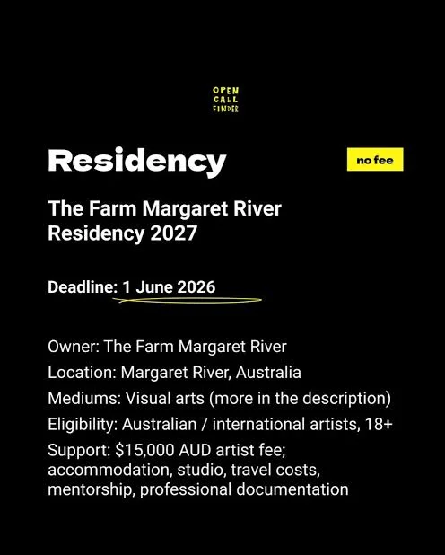 The Farm Artist in Residency Program 2027 in Australia